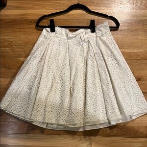 Elegant White Eyelet Skirt